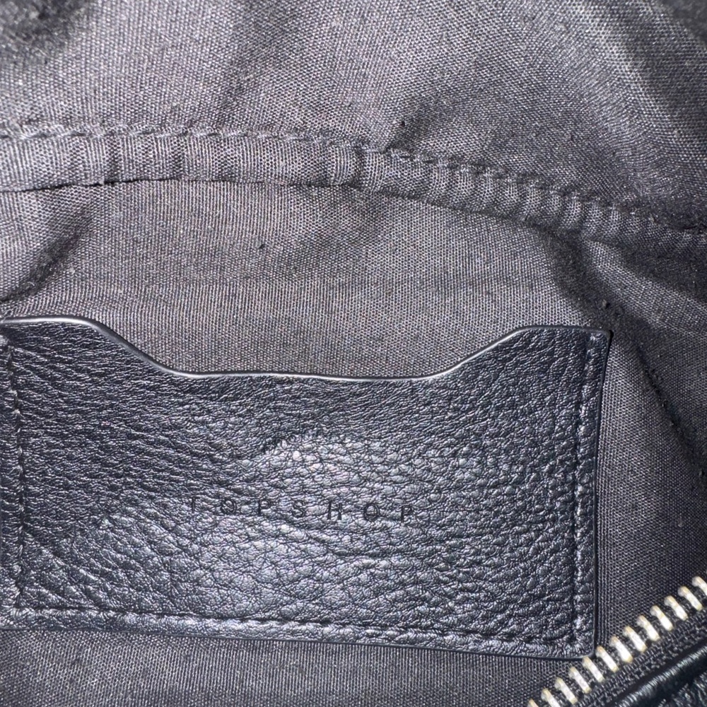 Topshop Black Leather Fanny Pack Bag - Picture 4 of 4